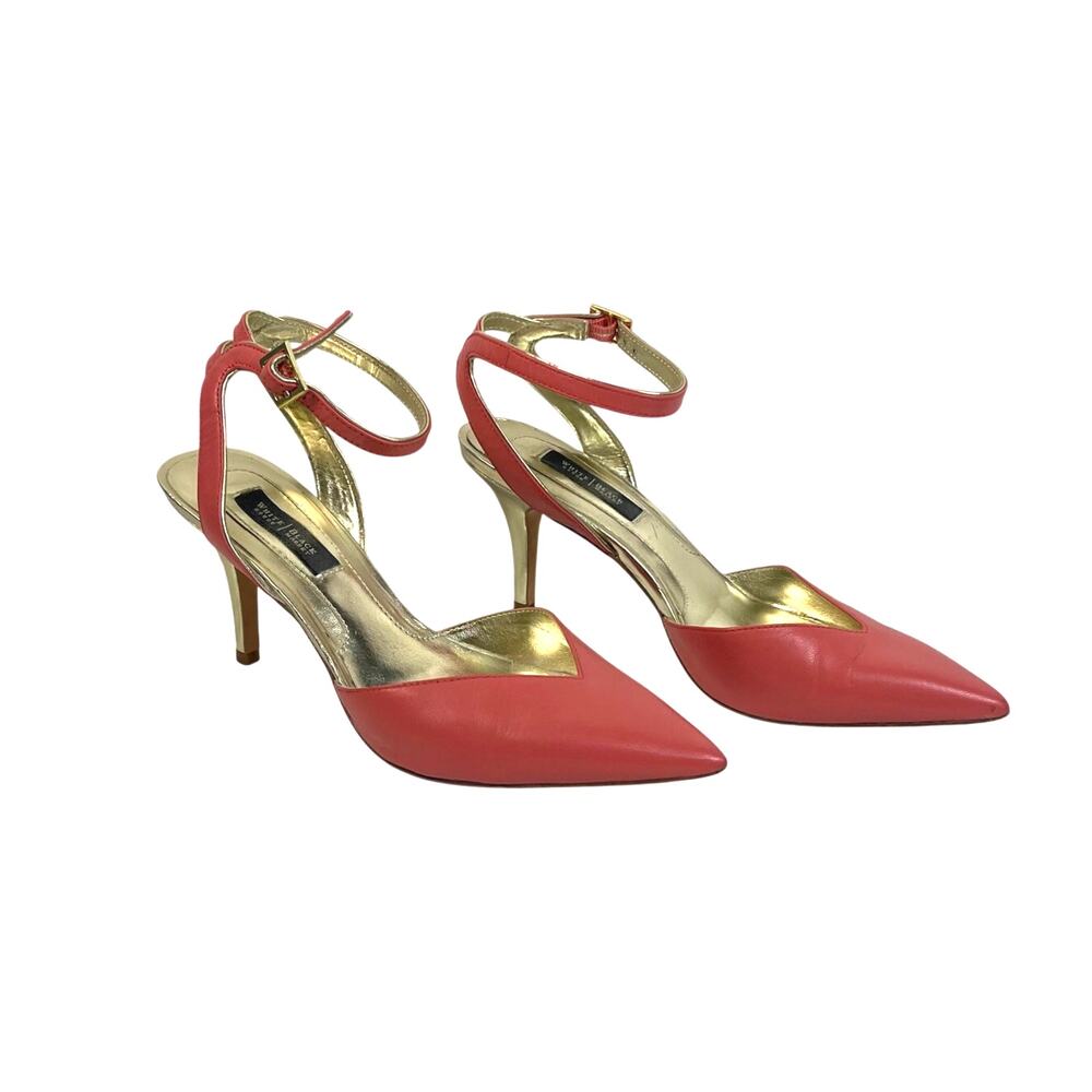 WHBM Salmon Pink Leather Slingback Sandals: Size 7